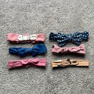 Set Of 6 Infant Toddler Girls Bow Headbands